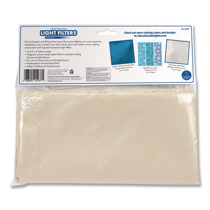 Educational Insights® Fluorescent Light Filter Covers, Square, 2 ft x 2 ft, Whisper White, 4 Covers (EII1237)