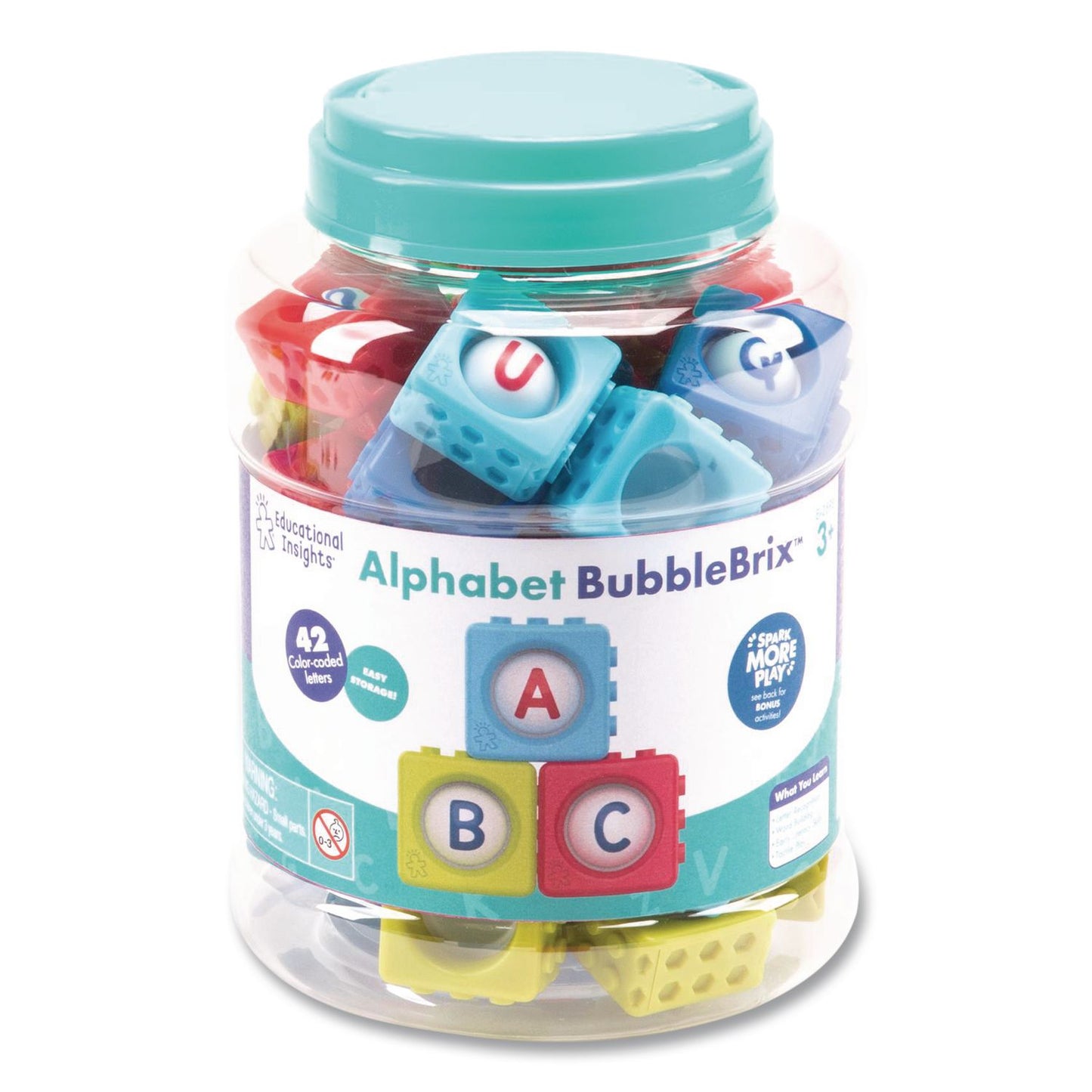 Educational Insights® Alphabet BubbleBrix. Ages 3 to 7, Plastic, Assorted Colors, 42 Pieces (EII2598)