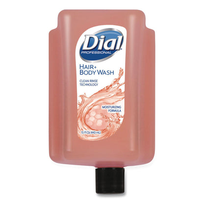 Dial® Professional Hair + Body Wash Refill for Versa Dispenser, Neutral Scent, 15 oz, 6/Carton (DIA16304CT)