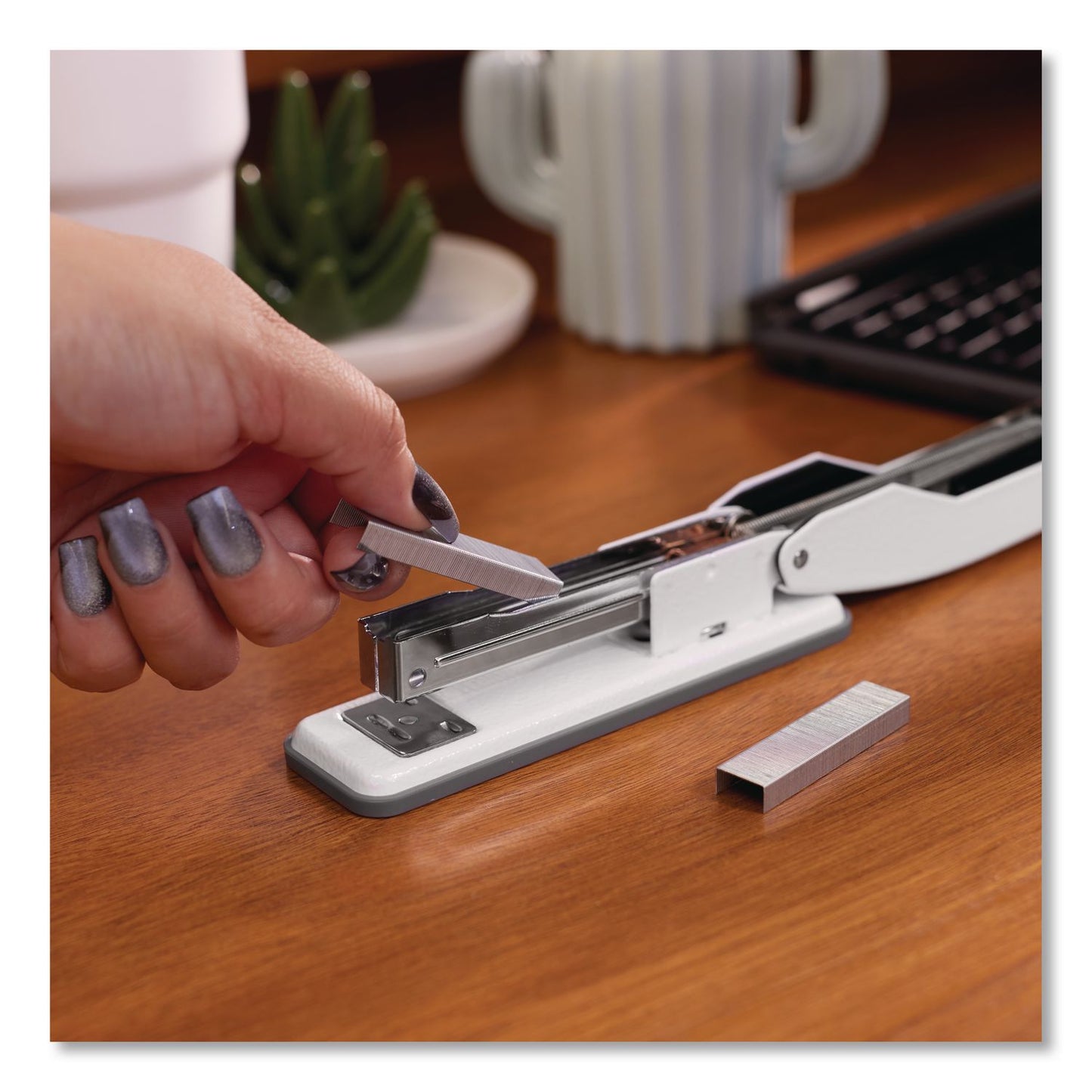 Swingline® Cub Compact Metal Stapler, 20 Sheet Capacity, Arctic White (SWI1067)