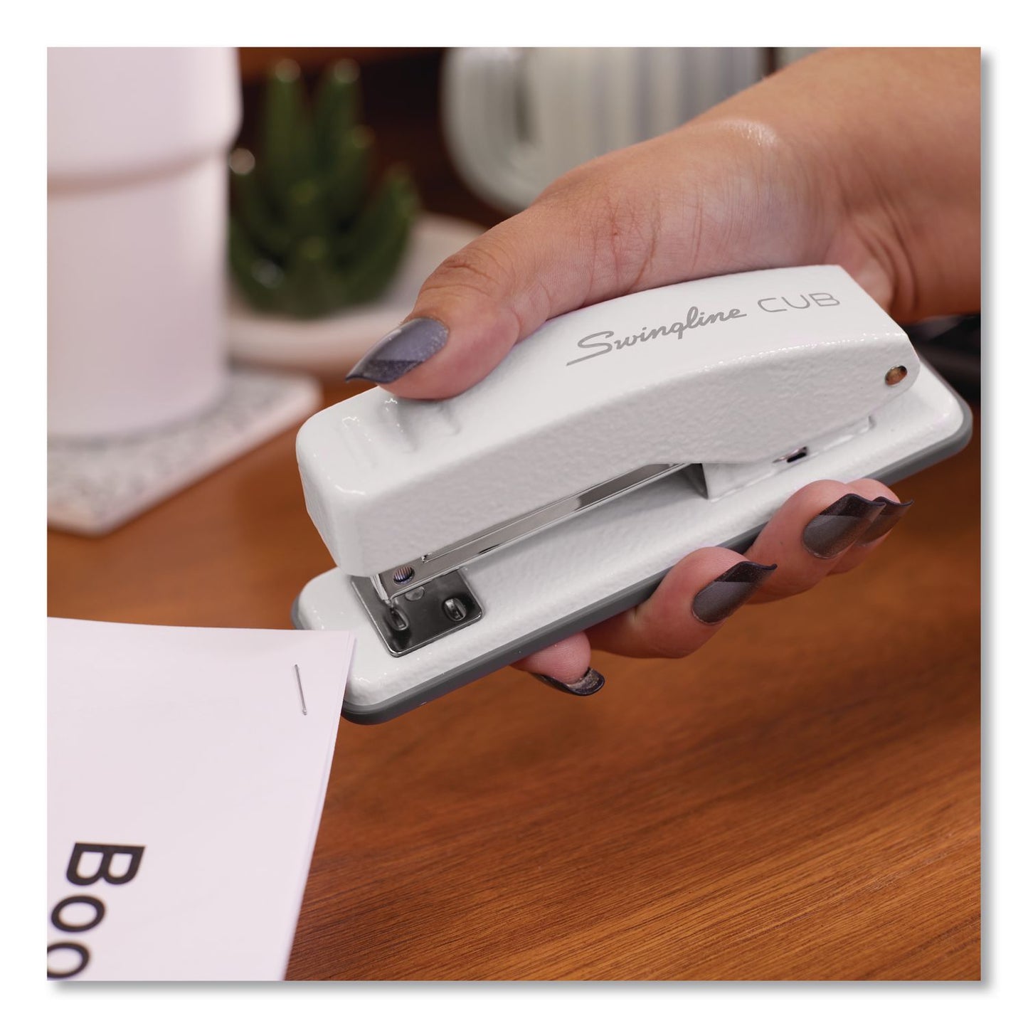 Swingline® Cub Compact Metal Stapler, 20 Sheet Capacity, Arctic White (SWI1067)