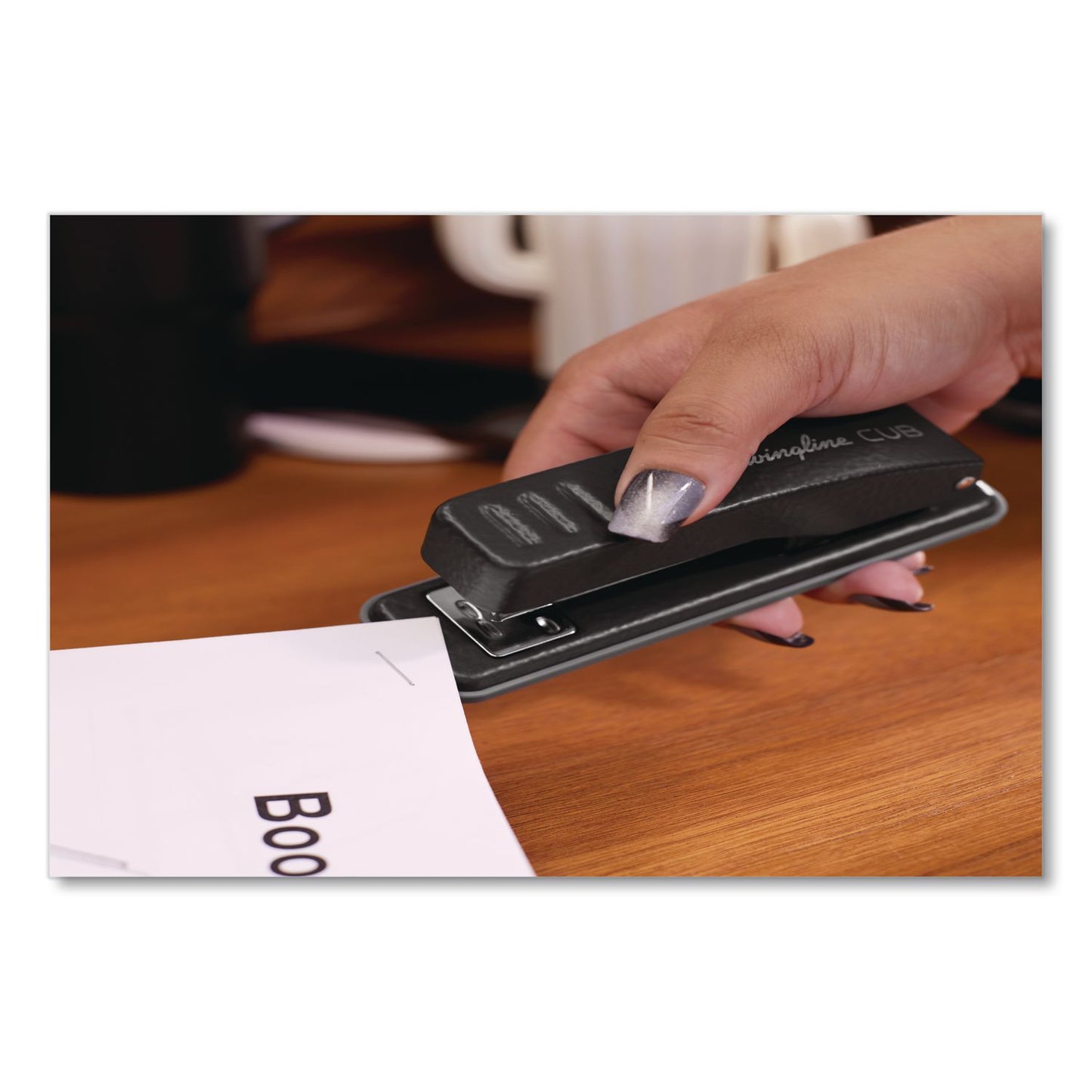 Swingline® Cub Compact Metal Stapler, 20 Sheet Capacity, Matte Black (SWI1068)