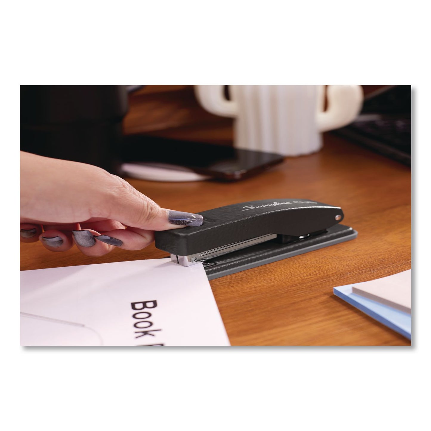 Swingline® Cub Compact Metal Stapler, 20 Sheet Capacity, Matte Black (SWI1068)