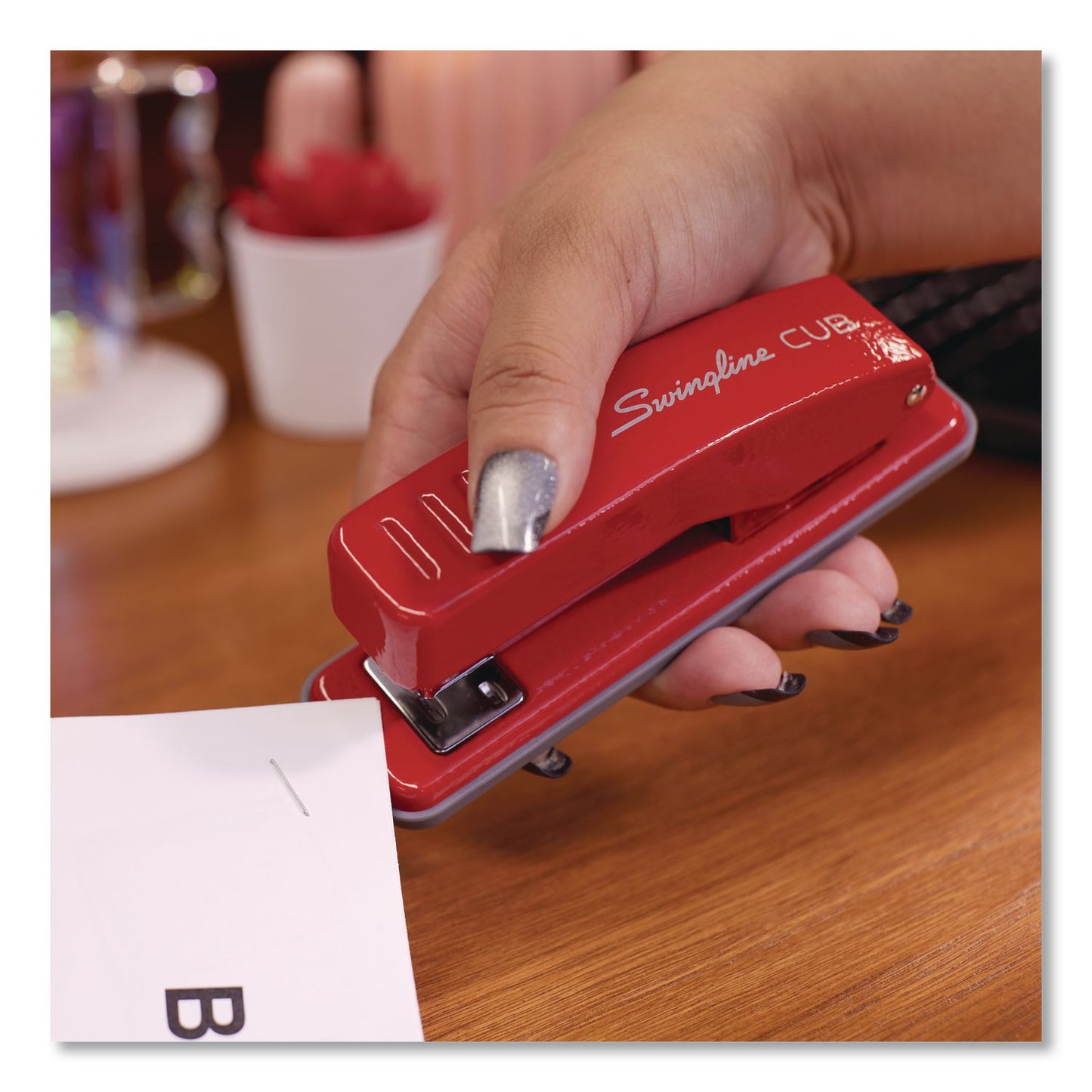 Swingline® Cub Compact Metal Staplers, 20 Sheet Capacity, Rio Red (SWI1070)