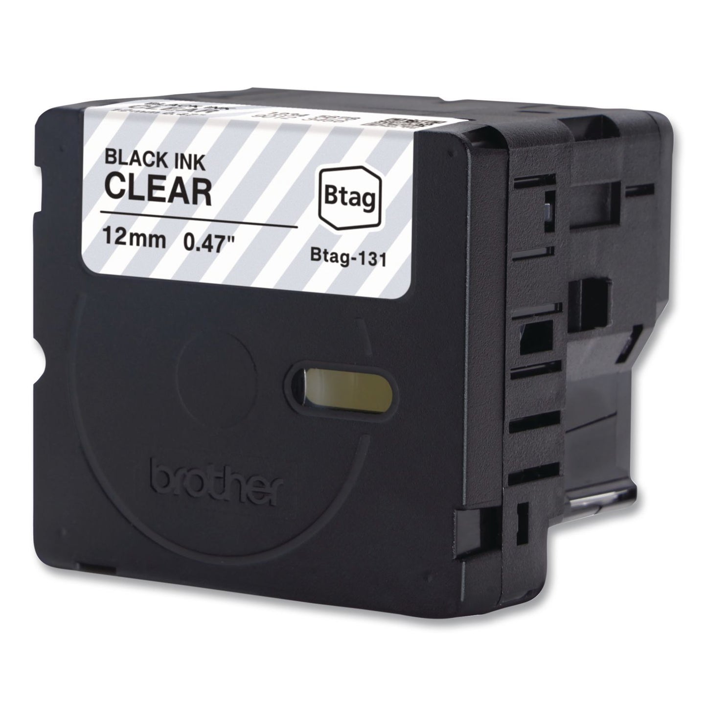 Brother P-Touch® Genuine P-Touch BTAG Label Tapes, 0.47" x 13.1 ft, Black on Clear (BRTBTAG131)