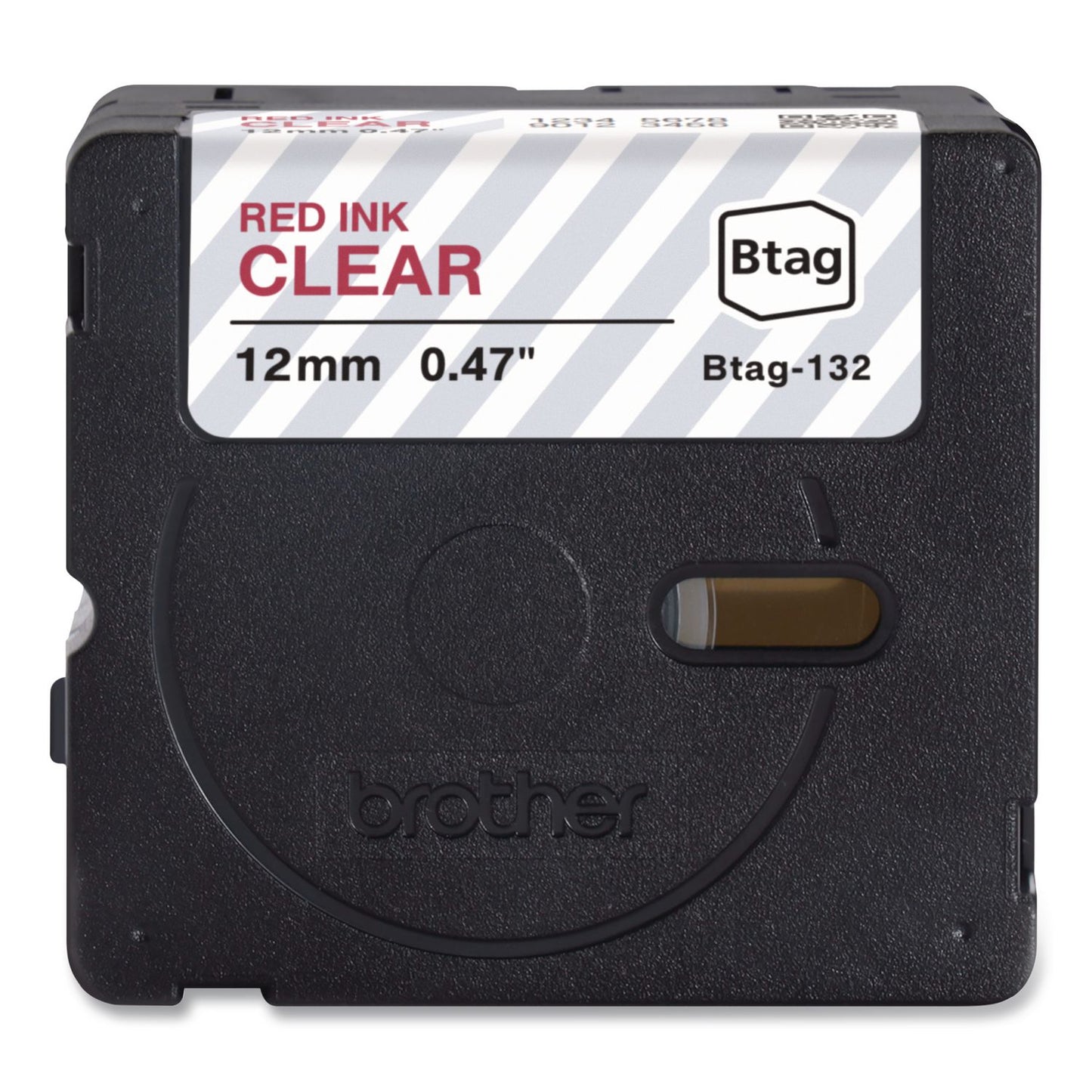 Brother P-Touch® Genuine P-Touch BTAG Label Tapes, 0.47" x 13.1 ft, Red on Clear (BRTBTAG132)