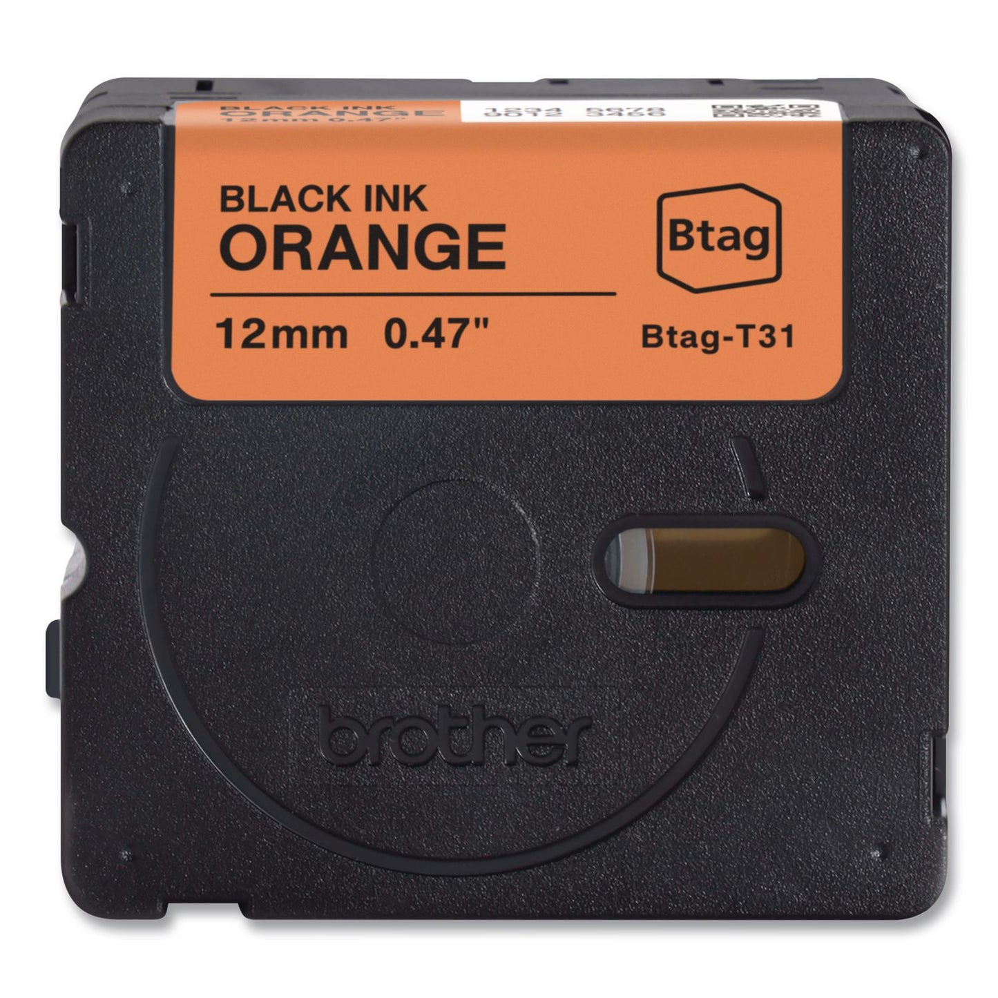 Brother P-Touch® Genuine P-Touch BTAG Label Tapes, 0.47" x 13.1 ft, Black on Orange (BRTBTAGT31)