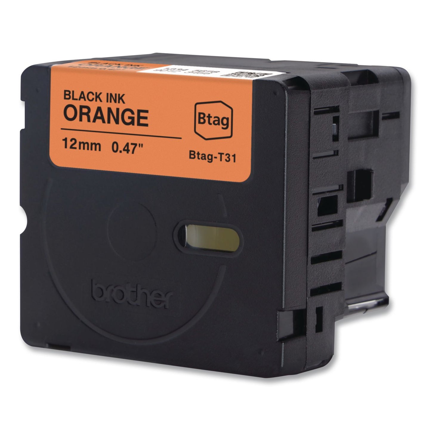Brother P-Touch® Genuine P-Touch BTAG Label Tapes, 0.47" x 13.1 ft, Black on Orange (BRTBTAGT31)