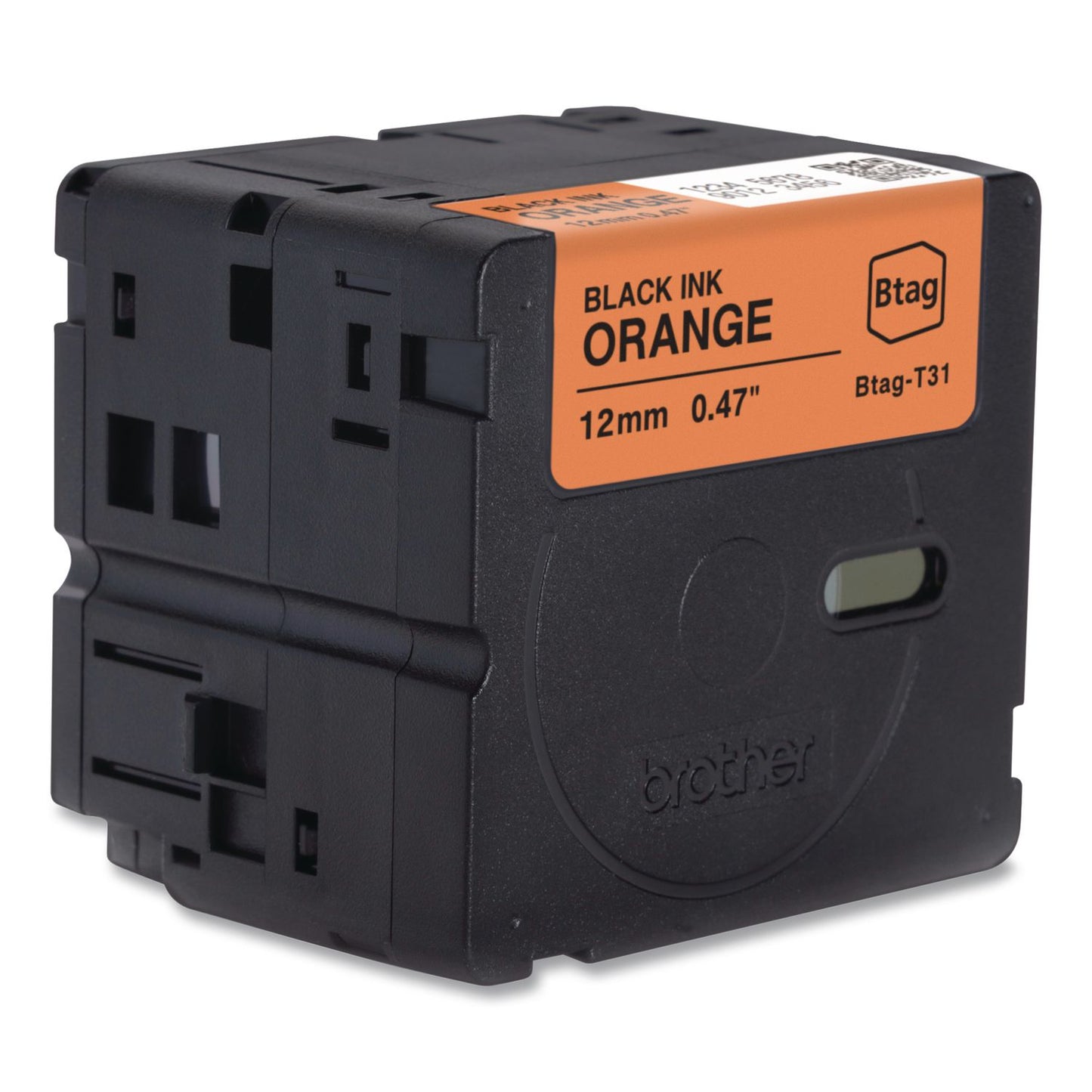 Brother P-Touch® Genuine P-Touch BTAG Label Tapes, 0.47" x 13.1 ft, Black on Orange (BRTBTAGT31)