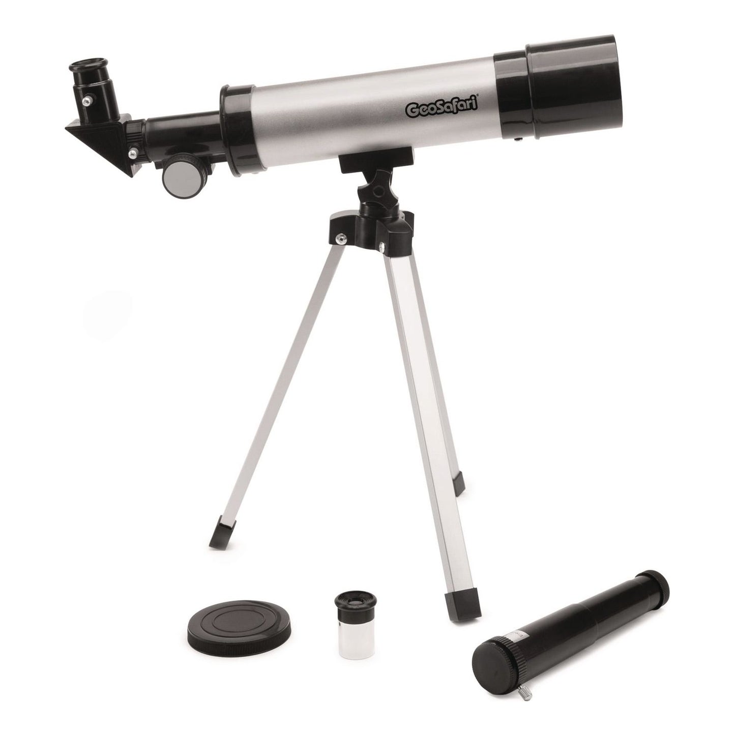 Educational Insights® GeoSafari Vega 360 Telescope, 2 Elements, 18x to 67x Magnification, 50 mm Aperture, 360 mm Focal Length, White (EII5304)