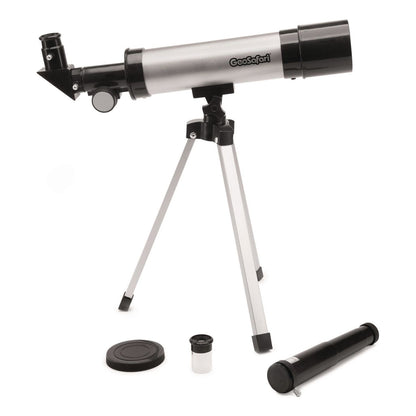 Educational Insights® GeoSafari Vega 360 Telescope, 2 Elements, 18x to 67x Magnification, 50 mm Aperture, 360 mm Focal Length, White (EII5304)