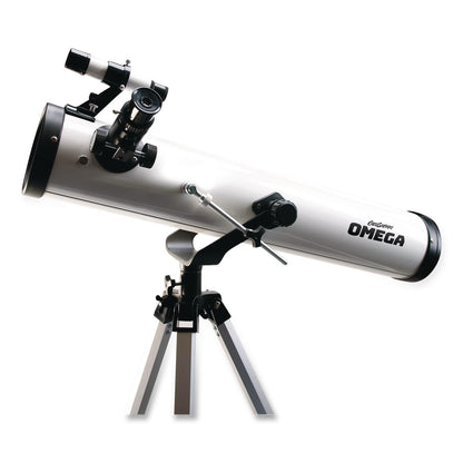Educational Insights® GeoSafari Omega Reflector Telescope,, 2 Elements, 35x to 300x Magnification, 76 mm Aperture, 700 mm Focal Length, White (EII5306)