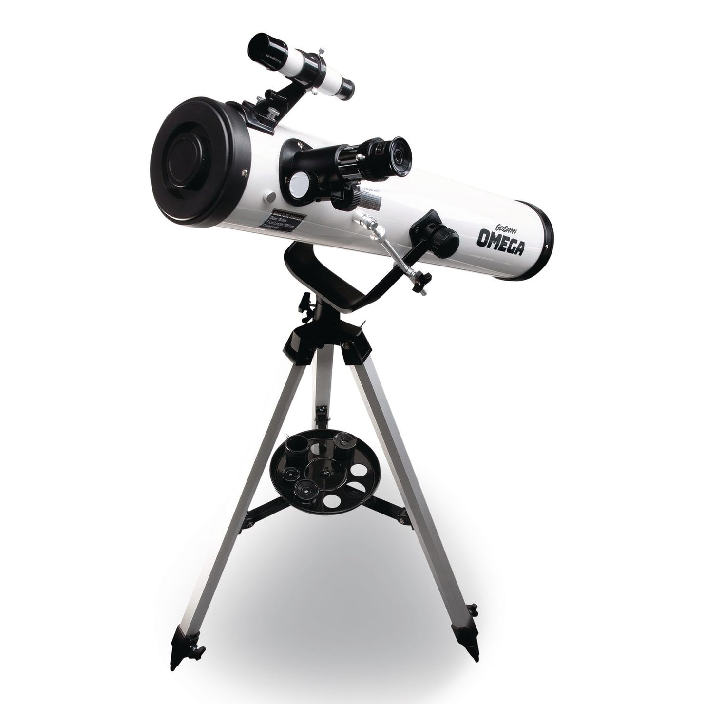 Educational Insights® GeoSafari Omega Reflector Telescope,, 2 Elements, 35x to 300x Magnification, 76 mm Aperture, 700 mm Focal Length, White (EII5306)