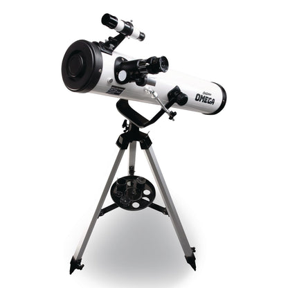 Educational Insights® GeoSafari Omega Reflector Telescope,, 2 Elements, 35x to 300x Magnification, 76 mm Aperture, 700 mm Focal Length, White (EII5306)