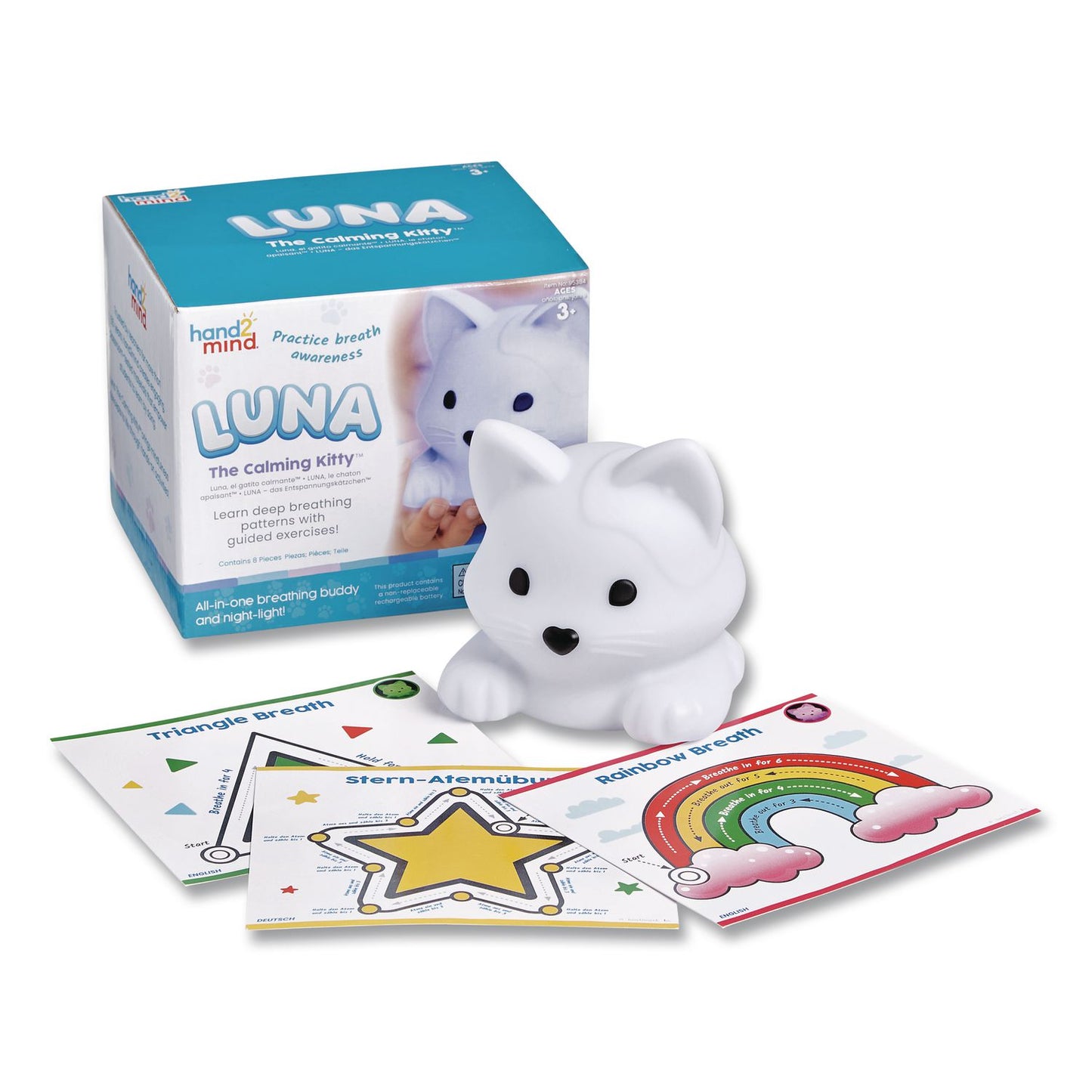 hand2mind® Luna the Calming Kitty, Ages 3 and Up, White (HDM95384)