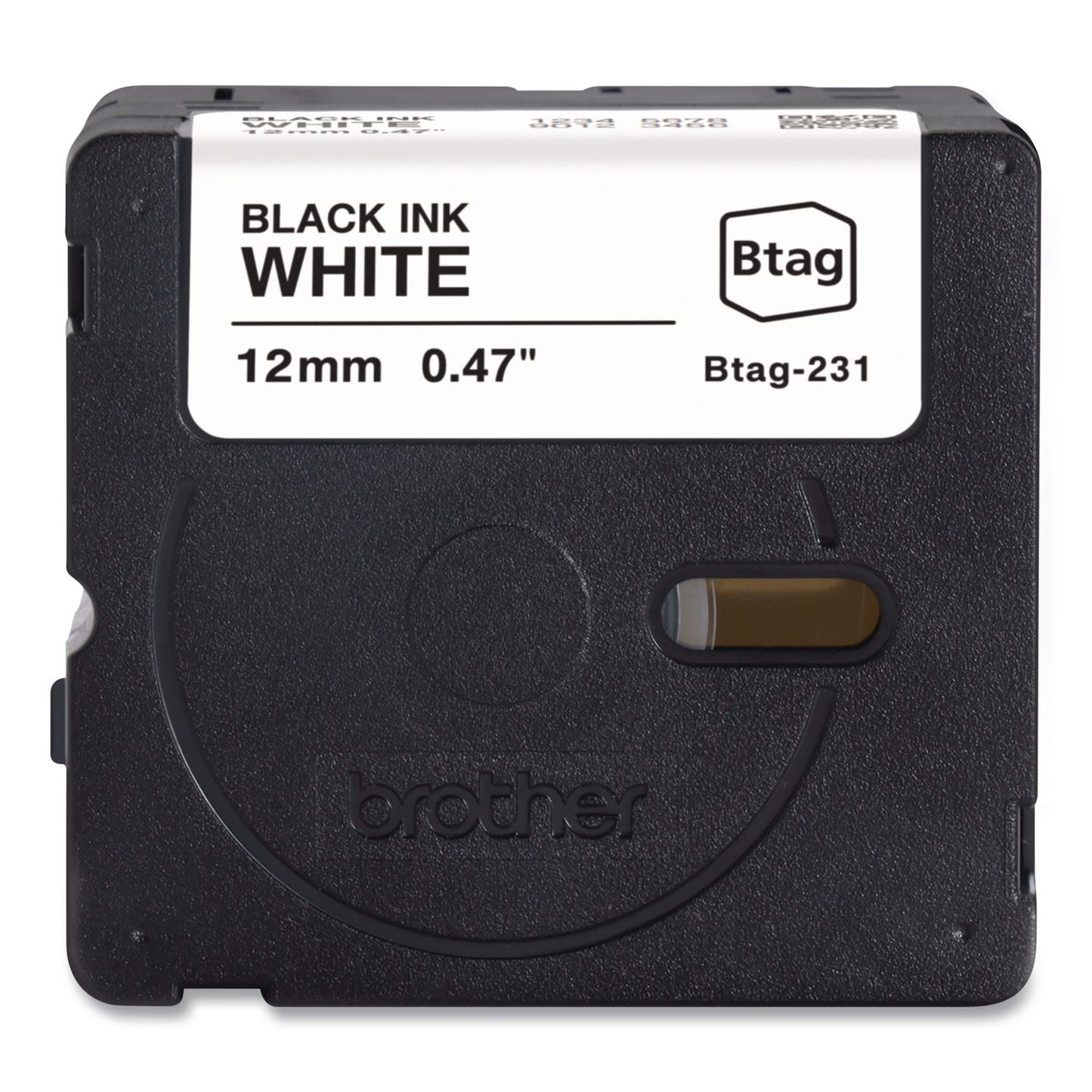 Brother P-Touch® Genuine P-Touch BTAG Label Tapes, 0.47" x 13.1 ft, Black on White (BRTBTAG231)