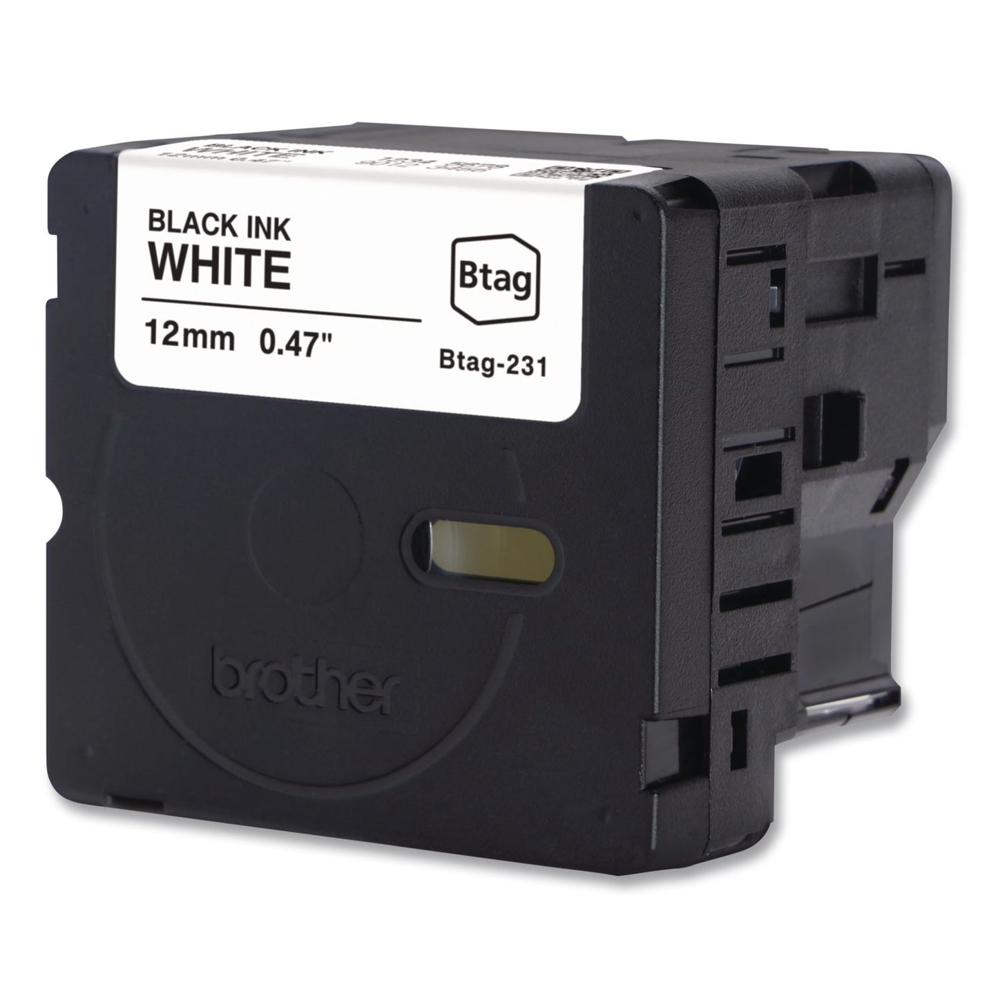 Brother P-Touch® Genuine P-Touch BTAG Label Tapes, 0.47" x 13.1 ft, Black on White (BRTBTAG231)