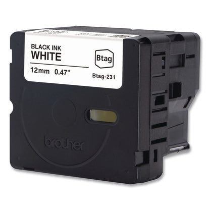 Brother P-Touch® Genuine P-Touch BTAG Label Tapes, 0.47" x 13.1 ft, Black on White (BRTBTAG231)