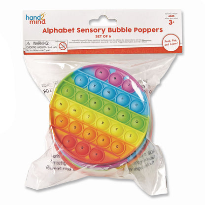 hand2mind® Alphabet Sensory Bubble Poppers, Pre-K to K, 6 Pieces (HDM95429)