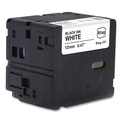 Brother P-Touch® Genuine P-Touch BTAG Label Tapes, 0.47" x 13.1 ft, Black on White (BRTBTAG231)