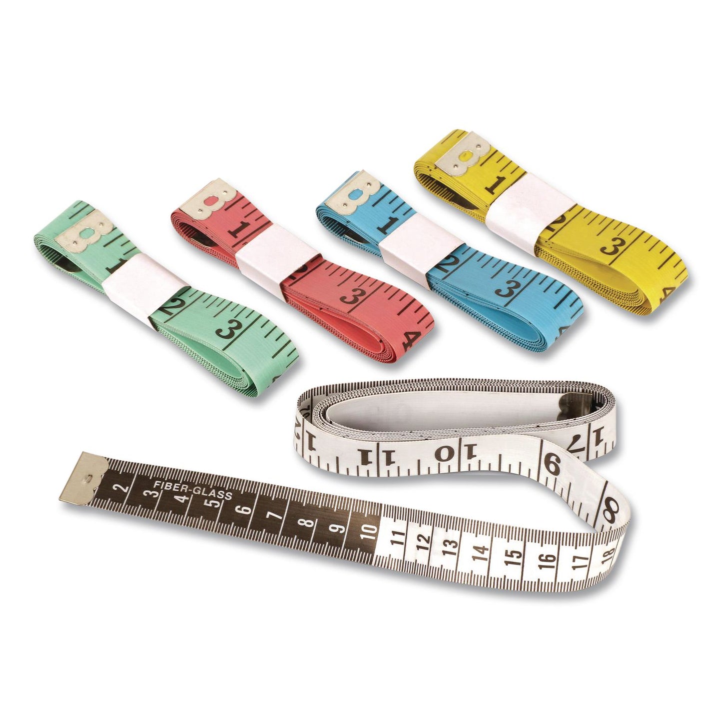 Learning Resources® Standard/Metric Tape Measure, 60" Long, Assorted Colors, Plastic, 10 Tape Measures (LRNLER0363)