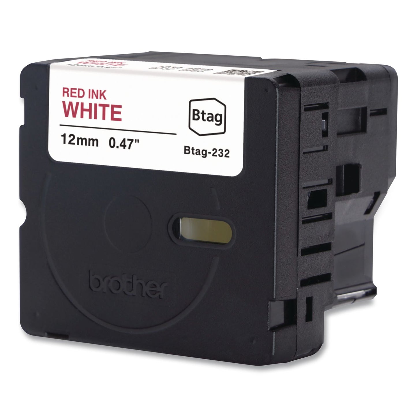 Brother P-Touch® Genuine P-Touch BTAG Label Tapes, 0.47" x 13.1 ft, Red on White (BRTBTAG232)