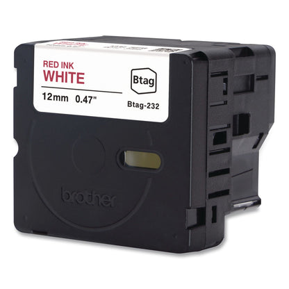 Brother P-Touch® Genuine P-Touch BTAG Label Tapes, 0.47" x 13.1 ft, Red on White (BRTBTAG232)