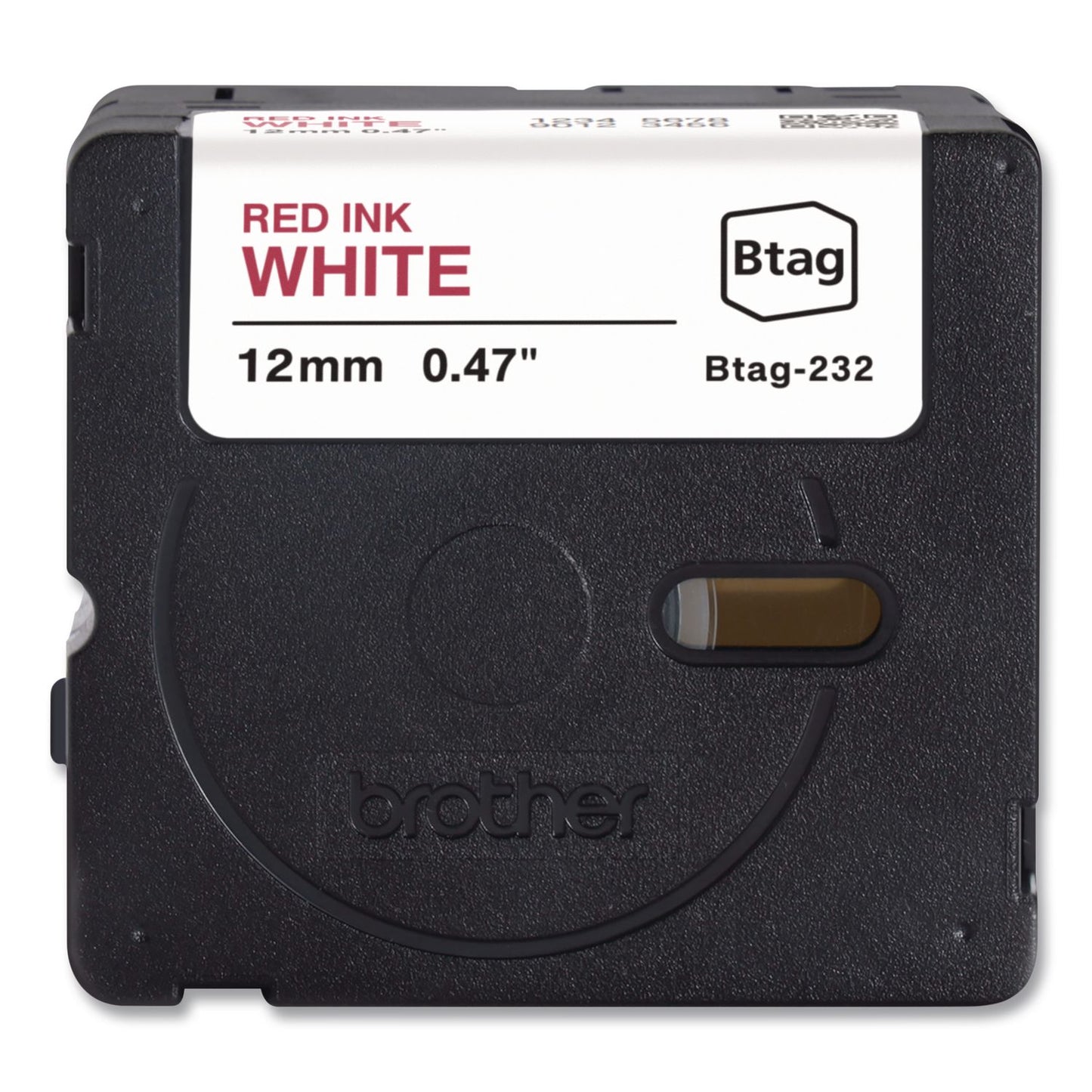 Brother P-Touch® Genuine P-Touch BTAG Label Tapes, 0.47" x 13.1 ft, Red on White (BRTBTAG232)