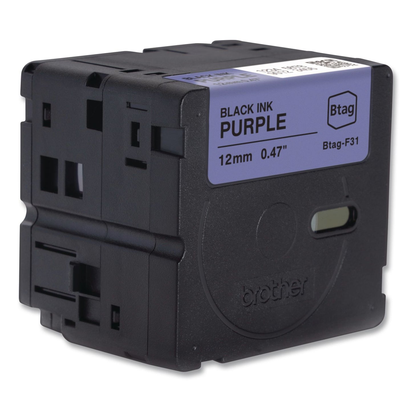 Brother P-Touch® Genuine P-Touch BTAG Label Tapes, 0.47" x 13.1 ft, Black on Purple (BRTBTAGF31)