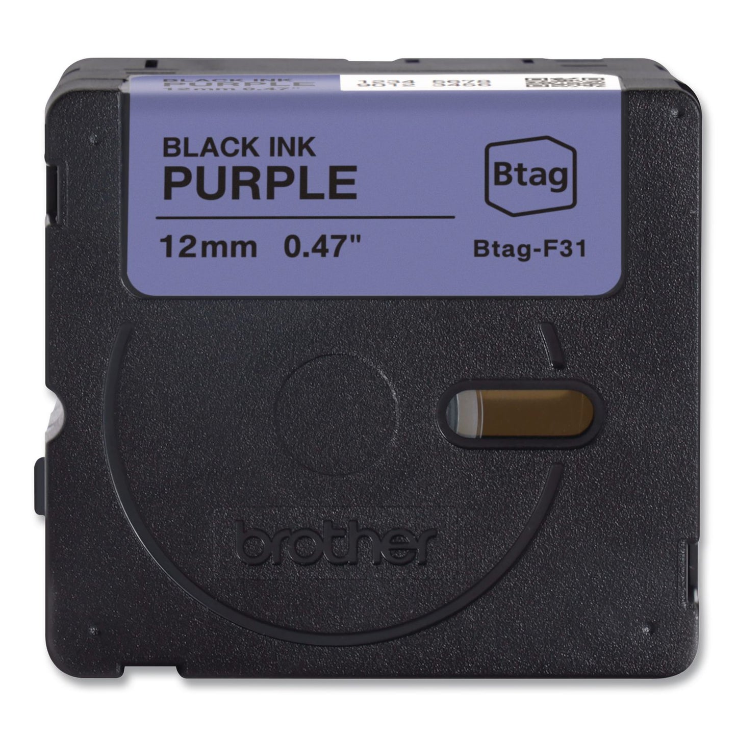 Brother P-Touch® Genuine P-Touch BTAG Label Tapes, 0.47" x 13.1 ft, Black on Purple (BRTBTAGF31)