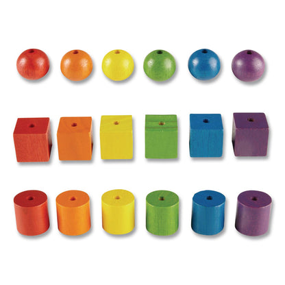 Learning Resources® Beads in a Bucket, Wood, Small, Assorted Colors, 1.4 lb Bucket (LRNLER0140)