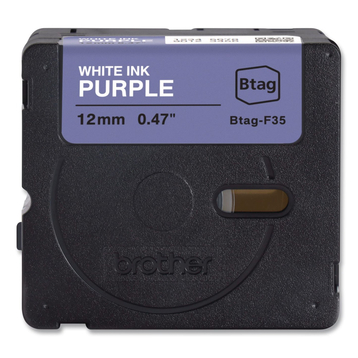 Brother P-Touch® Genuine P-Touch BTAG Label Tapes, 0.47" x 13.1 ft, White on Purple (BRTBTAGF35)