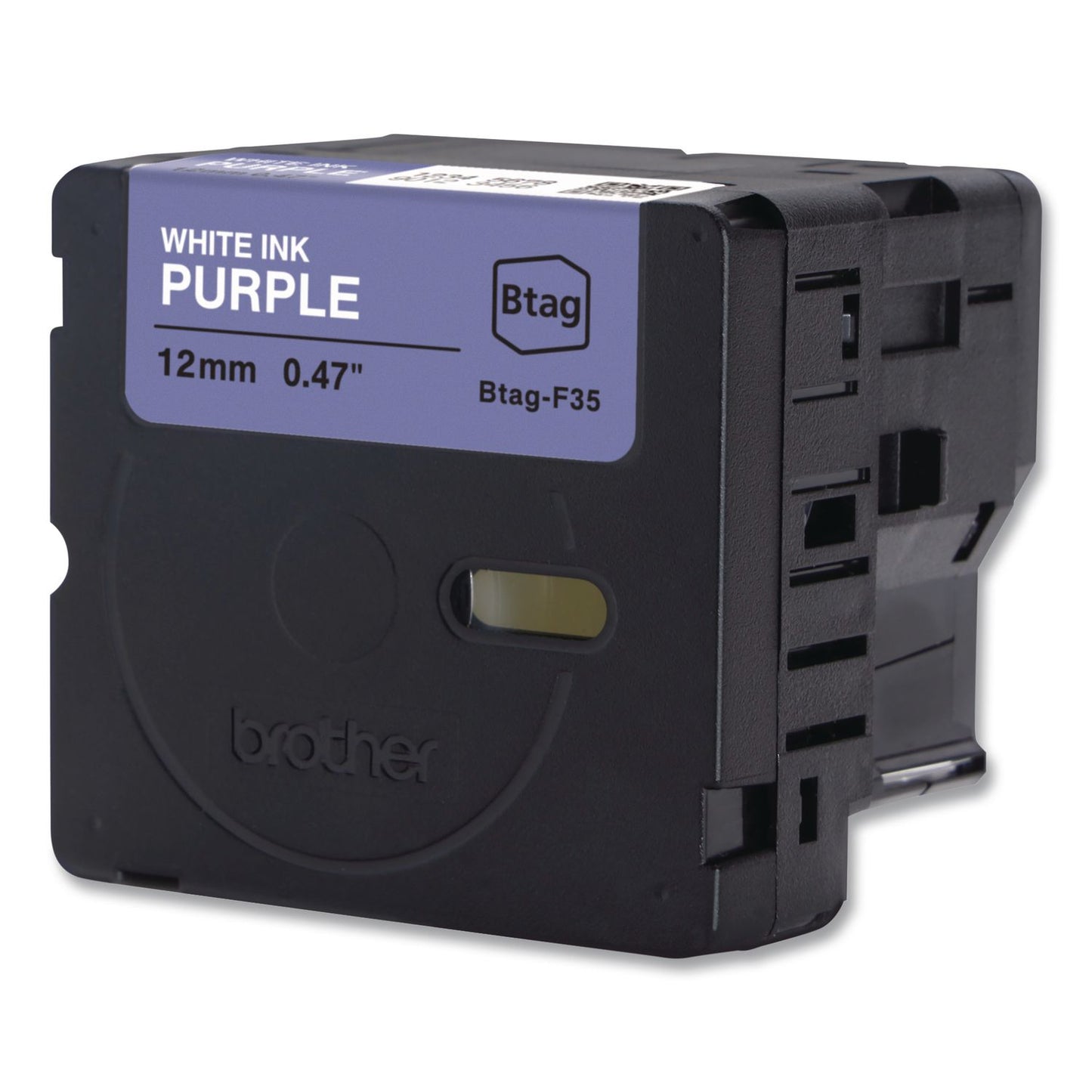 Brother P-Touch® Genuine P-Touch BTAG Label Tapes, 0.47" x 13.1 ft, White on Purple (BRTBTAGF35)
