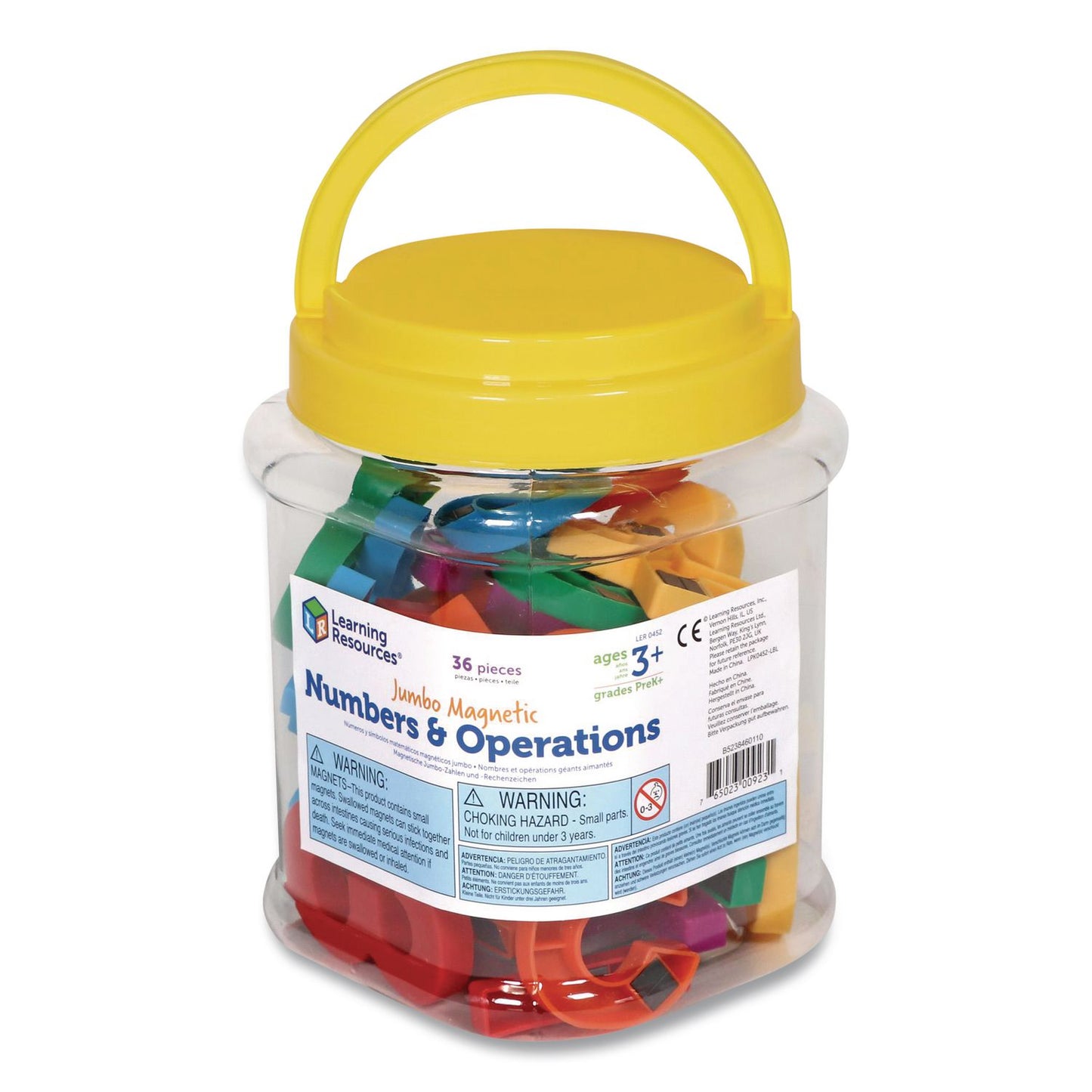 Learning Resources® Jumbo Magnetic Numbers and Operations, Assorted Colors, 36 Pieces (LRNLER0452)