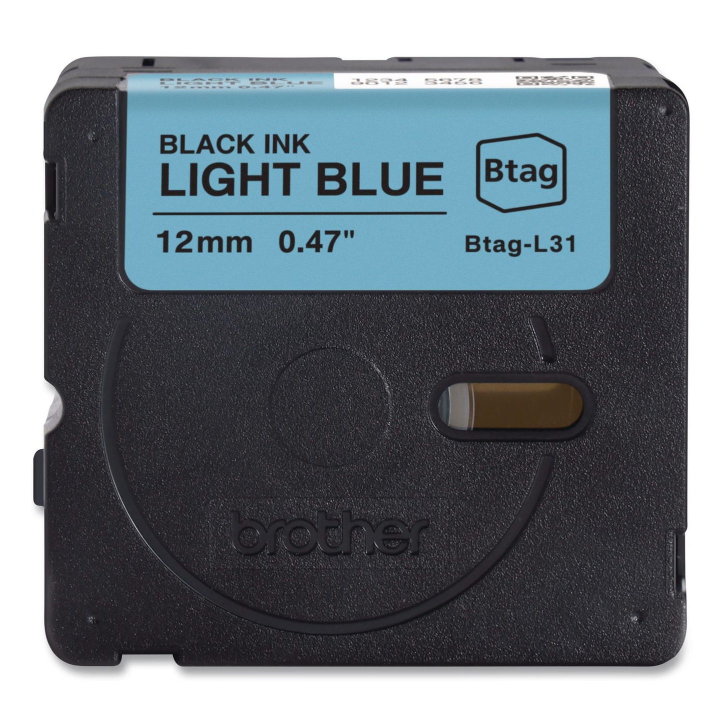 Brother P-Touch® Genuine P-Touch BTAG Label Tapes, 0.47" x 13.1 ft, Black on Light Blue (BRTBTAGL31)