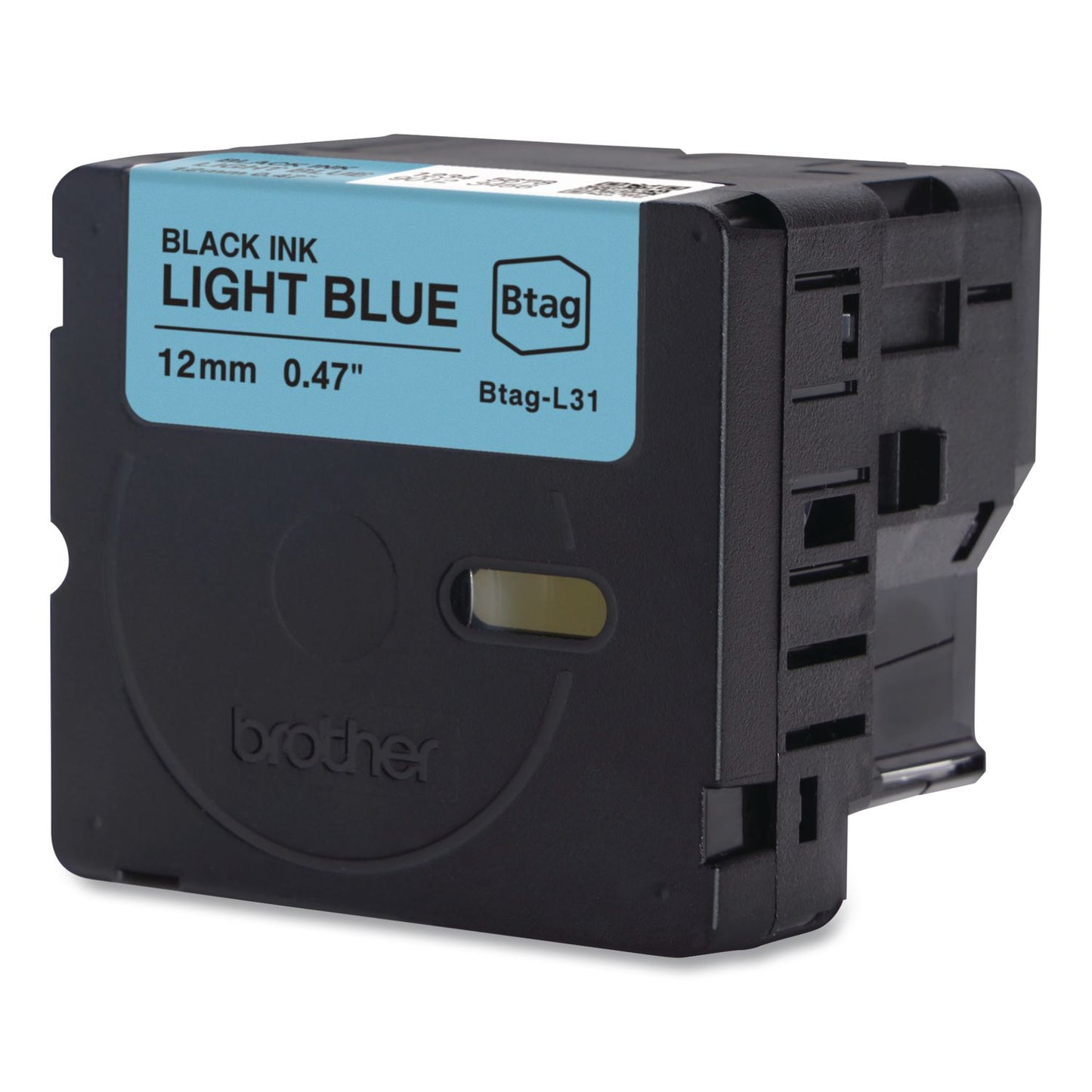Brother P-Touch® Genuine P-Touch BTAG Label Tapes, 0.47" x 13.1 ft, Black on Light Blue (BRTBTAGL31)