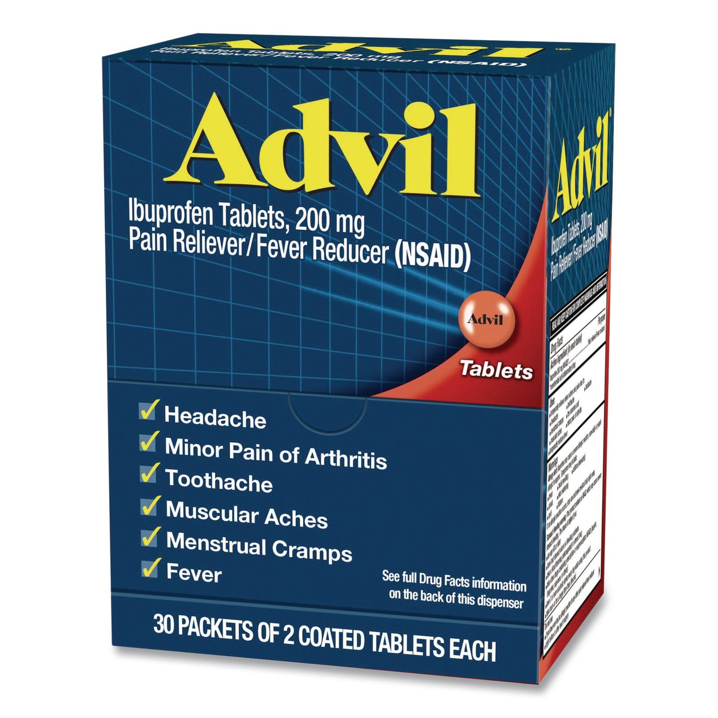 Advil® Ibuprofen Tablets Refill Packs, Two-Pack, 30/Box (LIL64008)