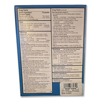 Aleve® Pain Reliever Tablets Refill Packs, 1 Tablet/Packet, 30/Box (LIL64028)