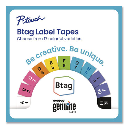Brother P-Touch® Genuine P-Touch BTAG Label Tapes, 0.47" x 13.1 ft, White on Clear, Black on White, White on Black, 3/Pack (BRTBTAG3M01)