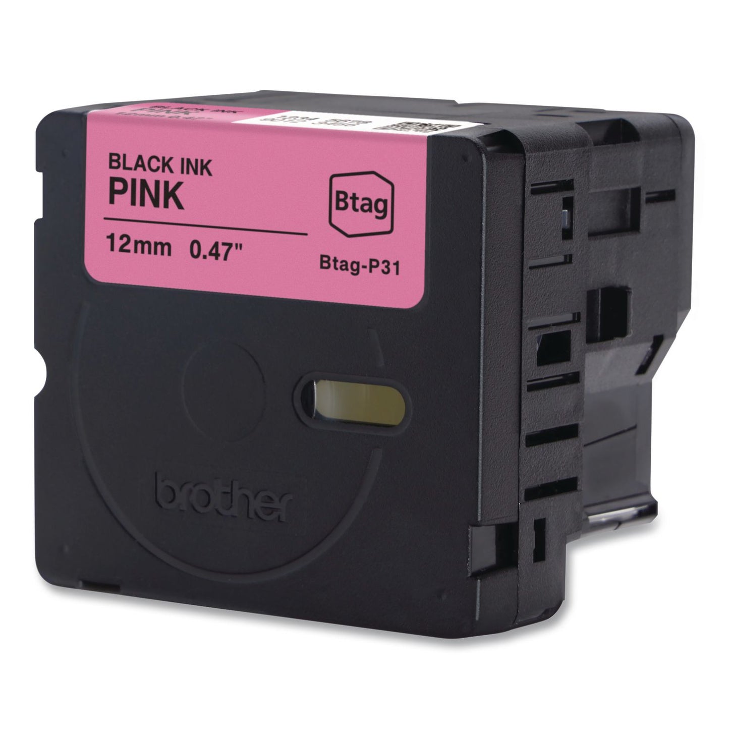 Brother P-Touch® Genuine P-Touch BTAG Label Tapes, 0.47" x 13.1 ft, Black on Pink (BRTBTAGP31)