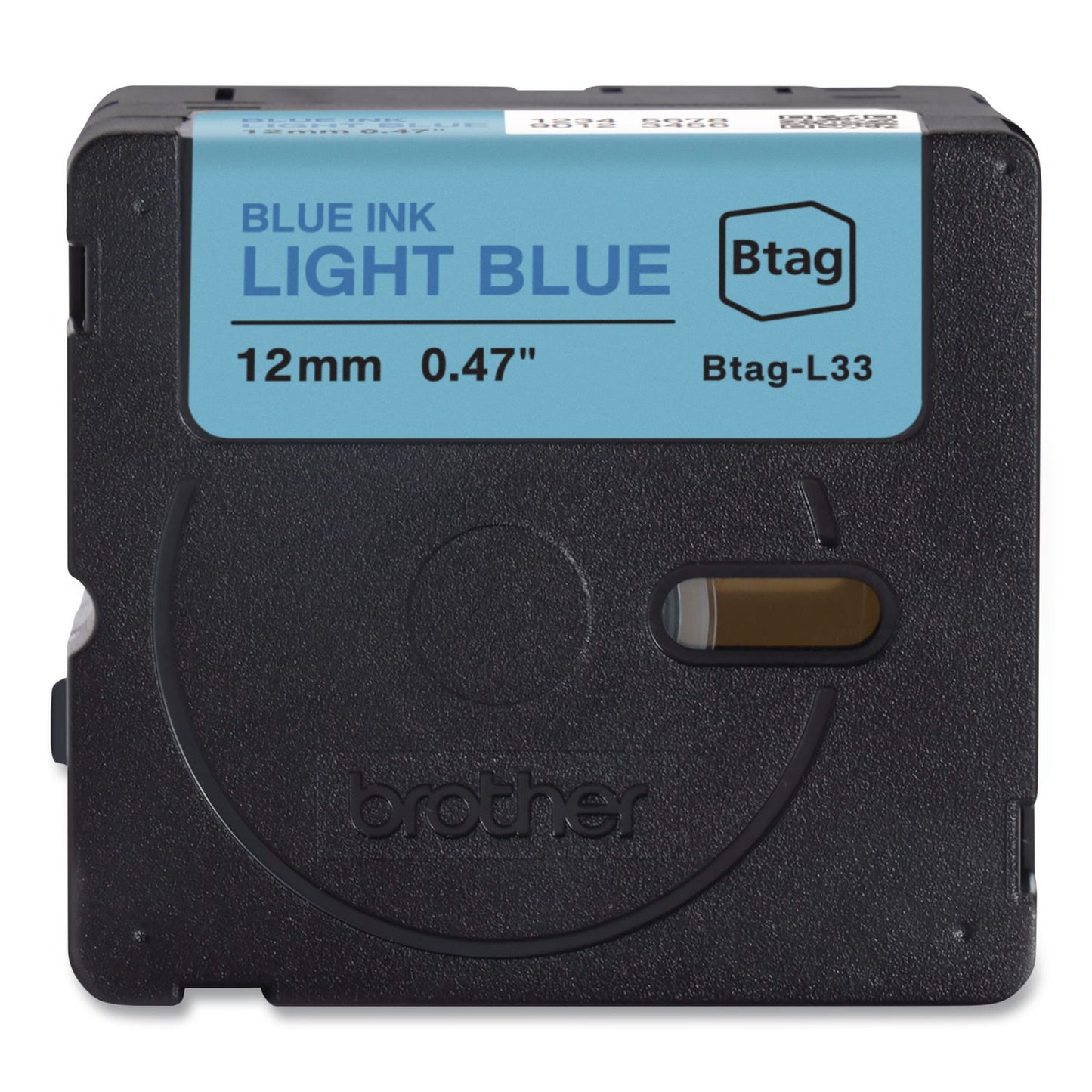 Brother P-Touch® Genuine P-Touch BTAG Label Tapes, 0.47" x 13.1 ft, Blue on Light Blue (BRTBTAGL33)