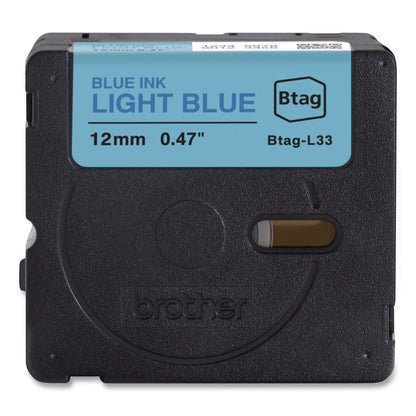 Brother P-Touch® Genuine P-Touch BTAG Label Tapes, 0.47" x 13.1 ft, Blue on Light Blue (BRTBTAGL33)