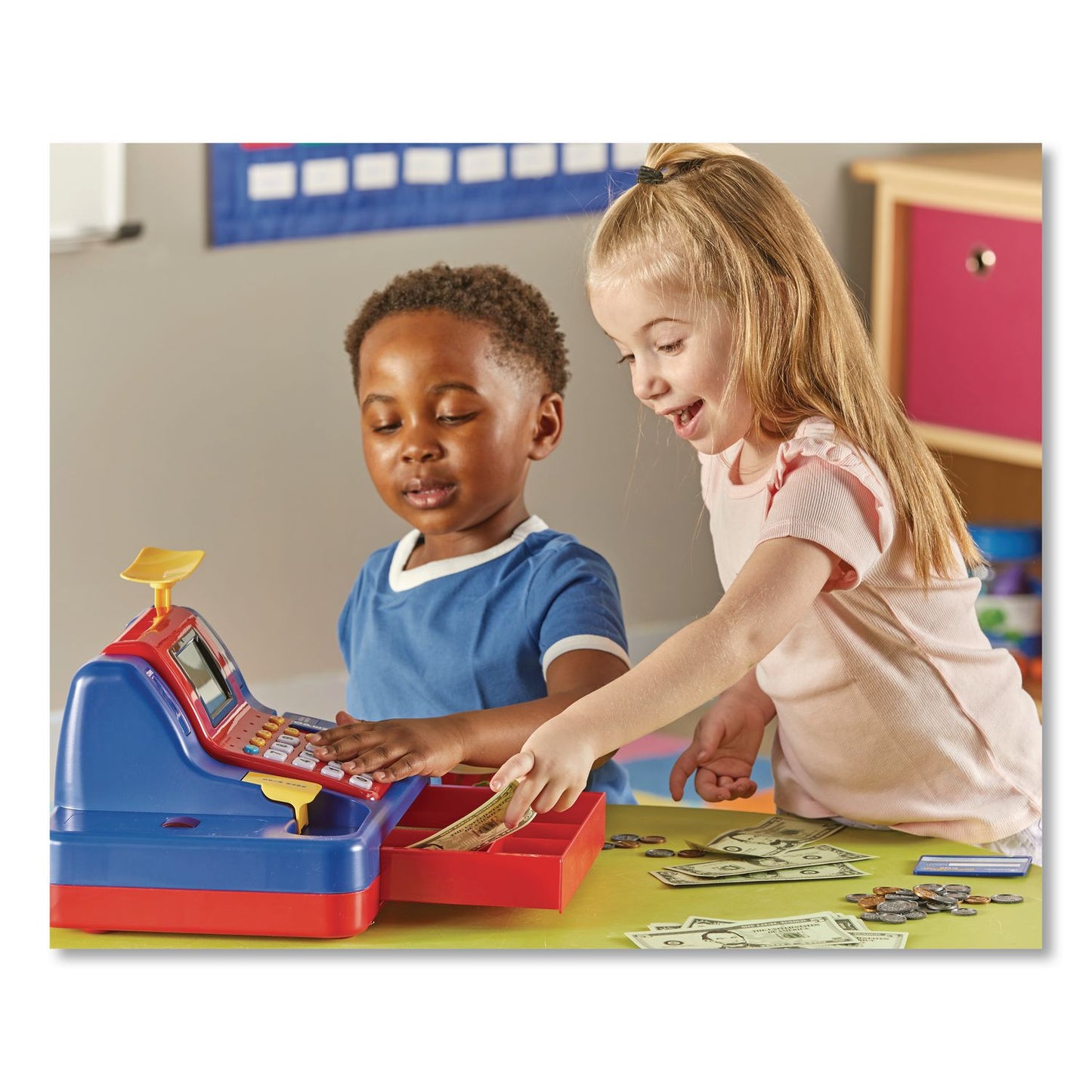 Learning Resources® Teaching Cash Register, Pre-K to K, 73 Pieces (LRNLER2690)