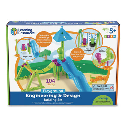 Learning Resources® Playground Engineering and Design Building Set, Grades Pre-K to 1, 104 Pieces (LRNLER2842)