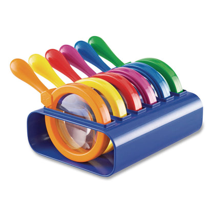 Learning Resources® Primary Science Jumbo Magnifiers with Stand, Ages 3 and Up, 4.5x, Plastic Lens, 4.5" dia, 6/Set (LRNLER2884)