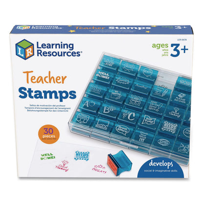 Learning Resources® Teacher Stamps, Assorted Messages, 1.5" x 1.5", 30 Stamps (LRNLER0678)