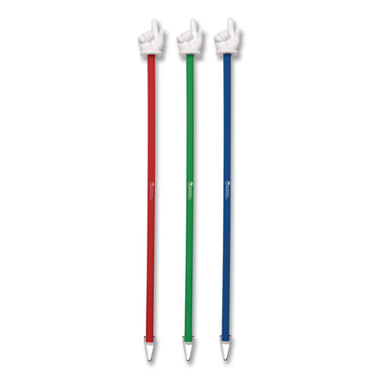 Learning Resources® Hand Pointers, Assorted Colors, 3 Pointers (LRNLER1960)