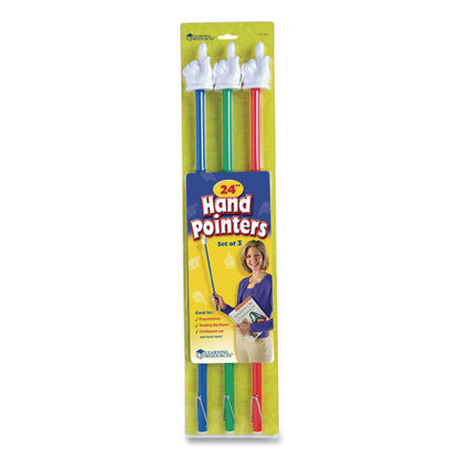 Learning Resources® Hand Pointers, Assorted Colors, 3 Pointers (LRNLER1960)