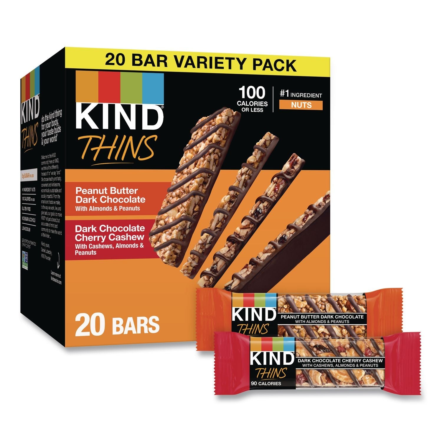 kind-thins-peanut-butter-dark-chocolate-and-dark-chocolate-cherry-cashew-variety-pack-0-74-oz-bar-20-box-knd41891_1