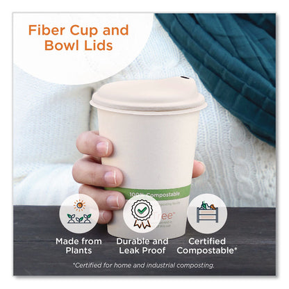 World Centric® Fiber Lids for Cups, Fits 10 to 20 oz Hot Cups, Natural, 1,000/Carton (WORCULFB12GNLF)